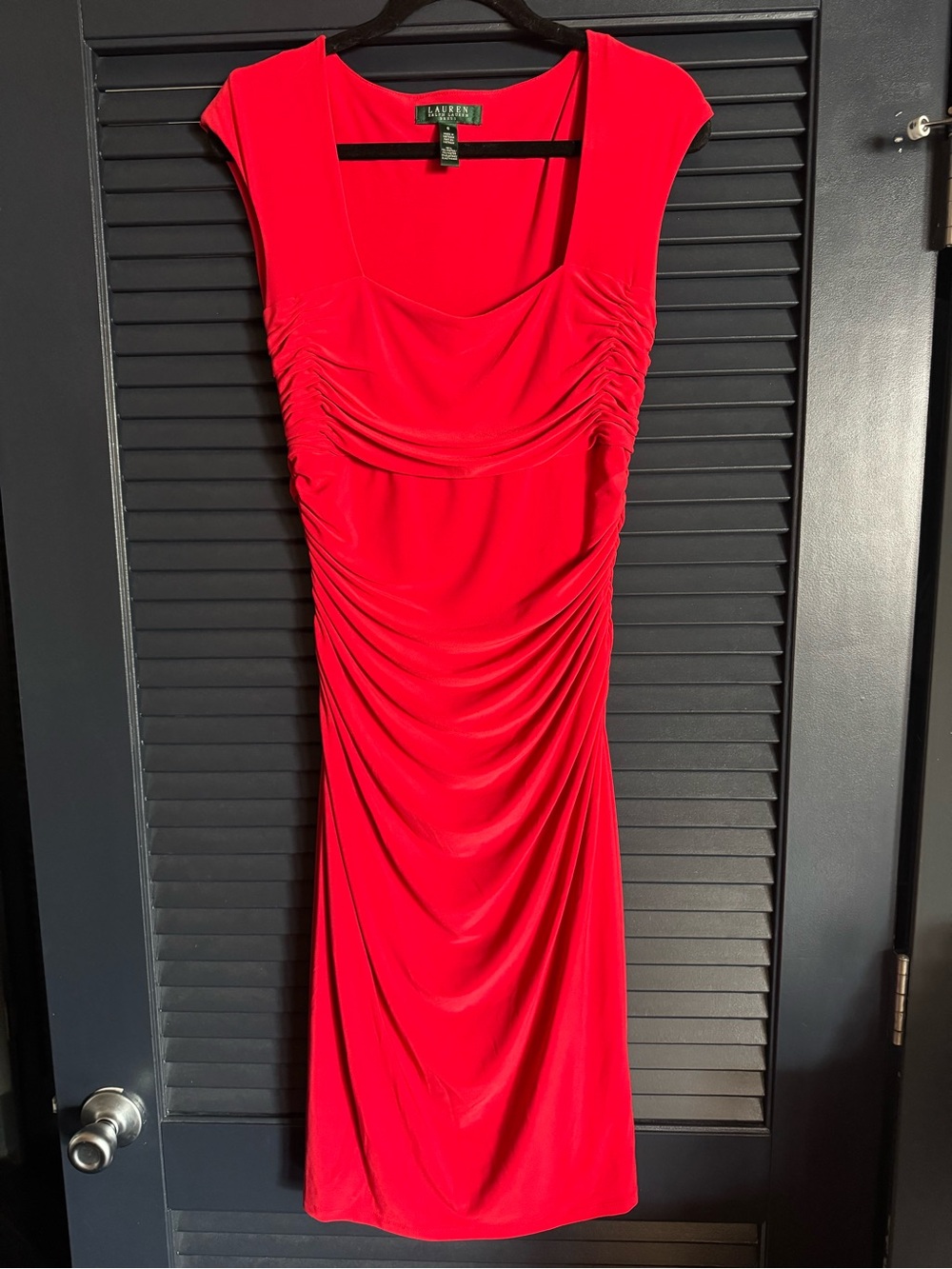 Lauren Ralph Lauren Red Ruched Maxi Dress 6